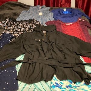 melissa mccarthy black long sleeve blouse size large